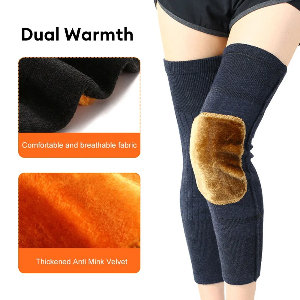 Cashmere Winter Knee Brace Thermal Leg Knee Warmer Sleeve for Women Men Wool KneePad Support for Joint Pain Tendonitis Arthritis