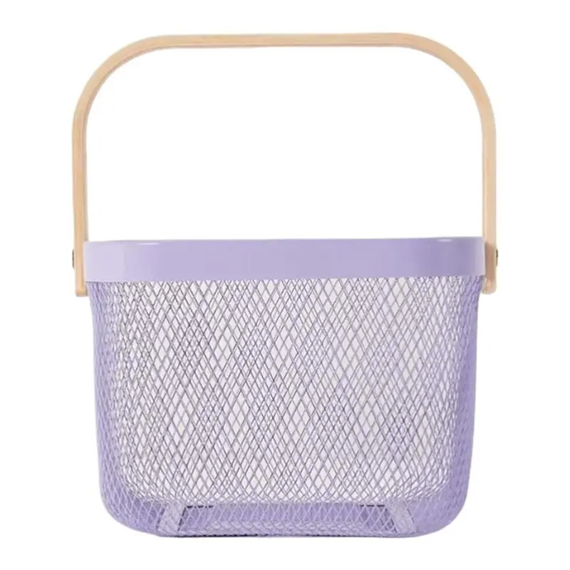 Y51A Metal Mesh Basket, Storage Basket, Multi-Functional Hanging Kitchen Fruit Basket with Handle, for Home Organization,
