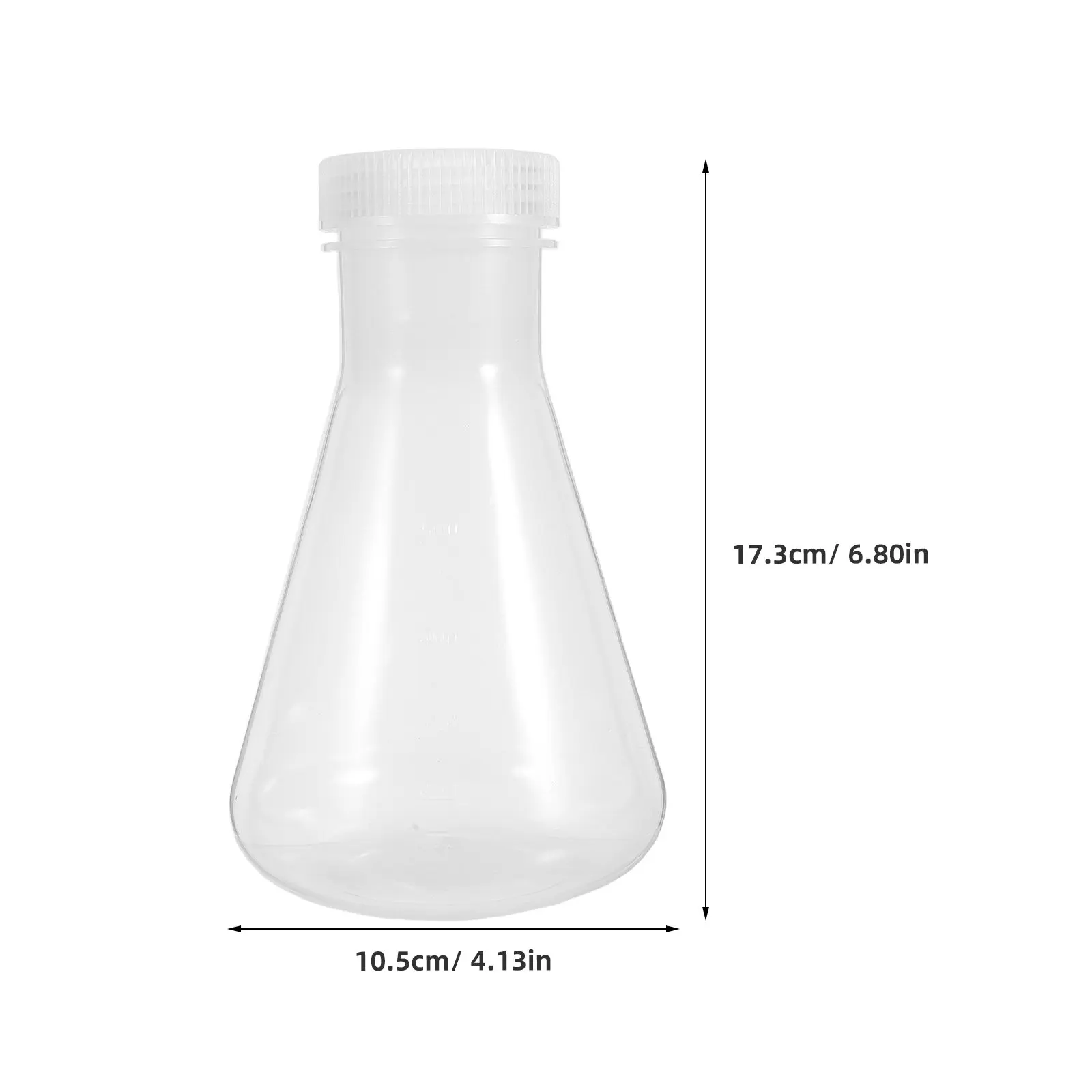 Plastic Erlenmeyer Flask Lid Clear Scale 500Ml High Temperature Resistant School Laboratory Conical Chemistry Science Lab