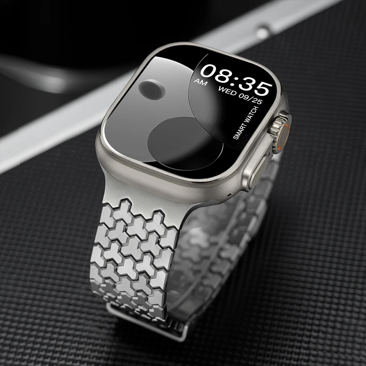 Magnetyczny pasek do Apple Watch Ultra 3/2 49mm 44 46 38 40 41mm, stalowa bransoleta do Iwatch Series 11 10 9 8 SE3, męski pasek — zdjęcie produktu 2