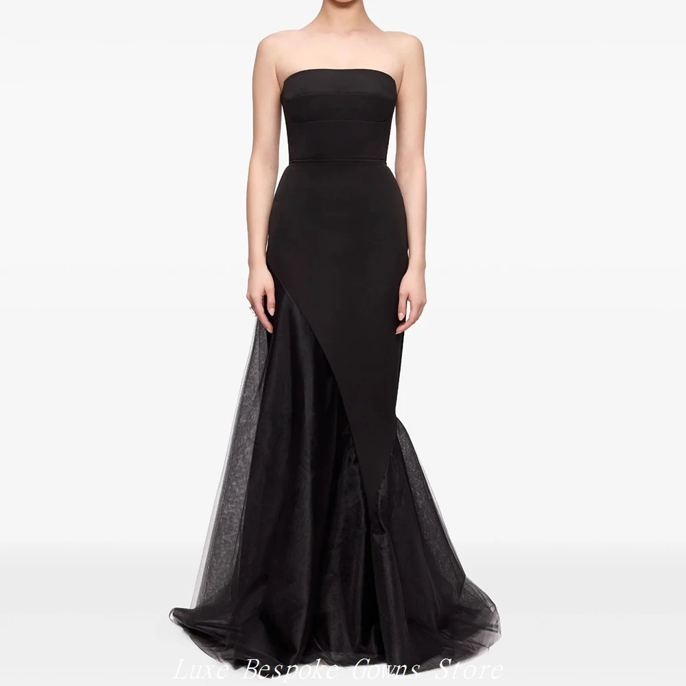 

Women's Formal Evening Gowns A-line Floor-length Strapless Sleeveless Prom Dresses Simple Fashion Draped Casual Customized Gowns