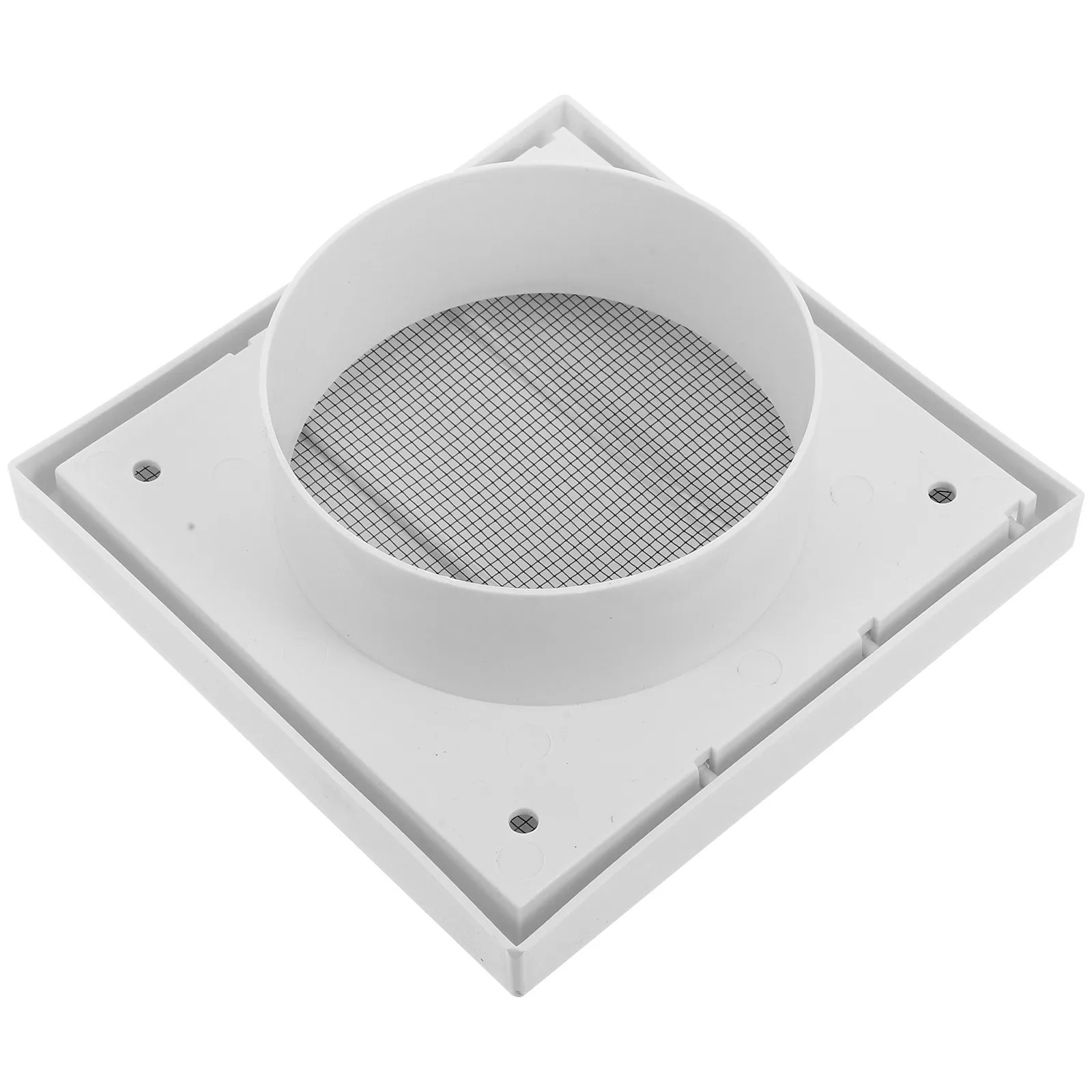 White Plastic Square Louvered Air Vent Cover Rainproof Wind Resistant Outdoor Wall Vent Dryer Exhaust