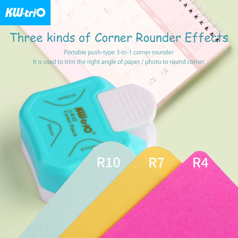 KW-triO 3-in-1 Ecke Allrounder Mini Ecke Trimmer Punch R4/R7/R10mm Runde ecke DIY Papier Karte Foto Planer Schneiden Liefert