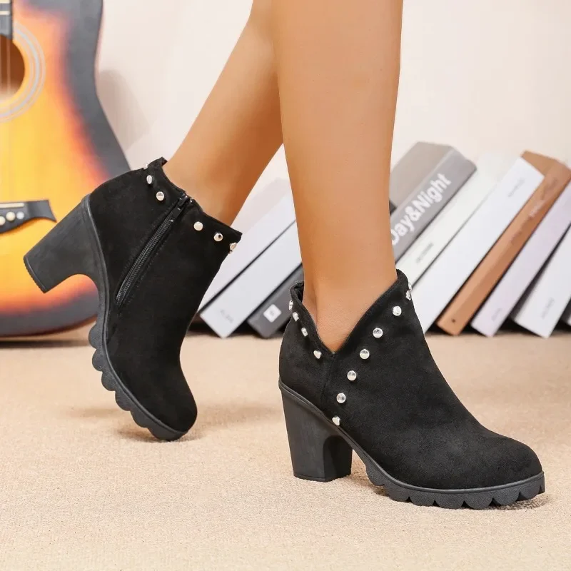 2025Women Boots Comfortable Fashion Winter Hot Boots Spring and Autumn Shallow Casual Boots Designer Outdoor High Heel