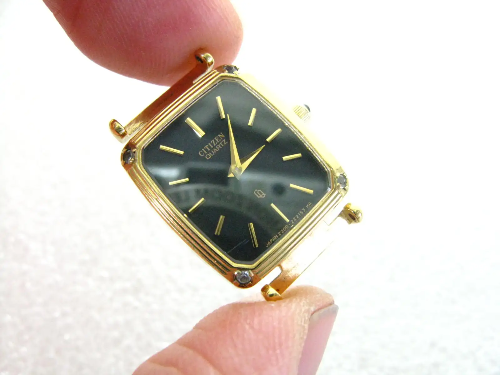 

“Four cornered diamond” gold-plated Special Square citizen ultra-thin women's watch quartz