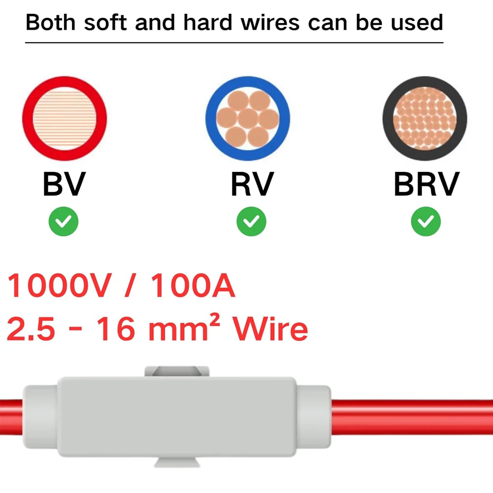 Ceiling Lights 2-Pin Connector Electrical Junctions Rated Current 100 A Wiring Range 2.5-16 Mm For Home Wiring