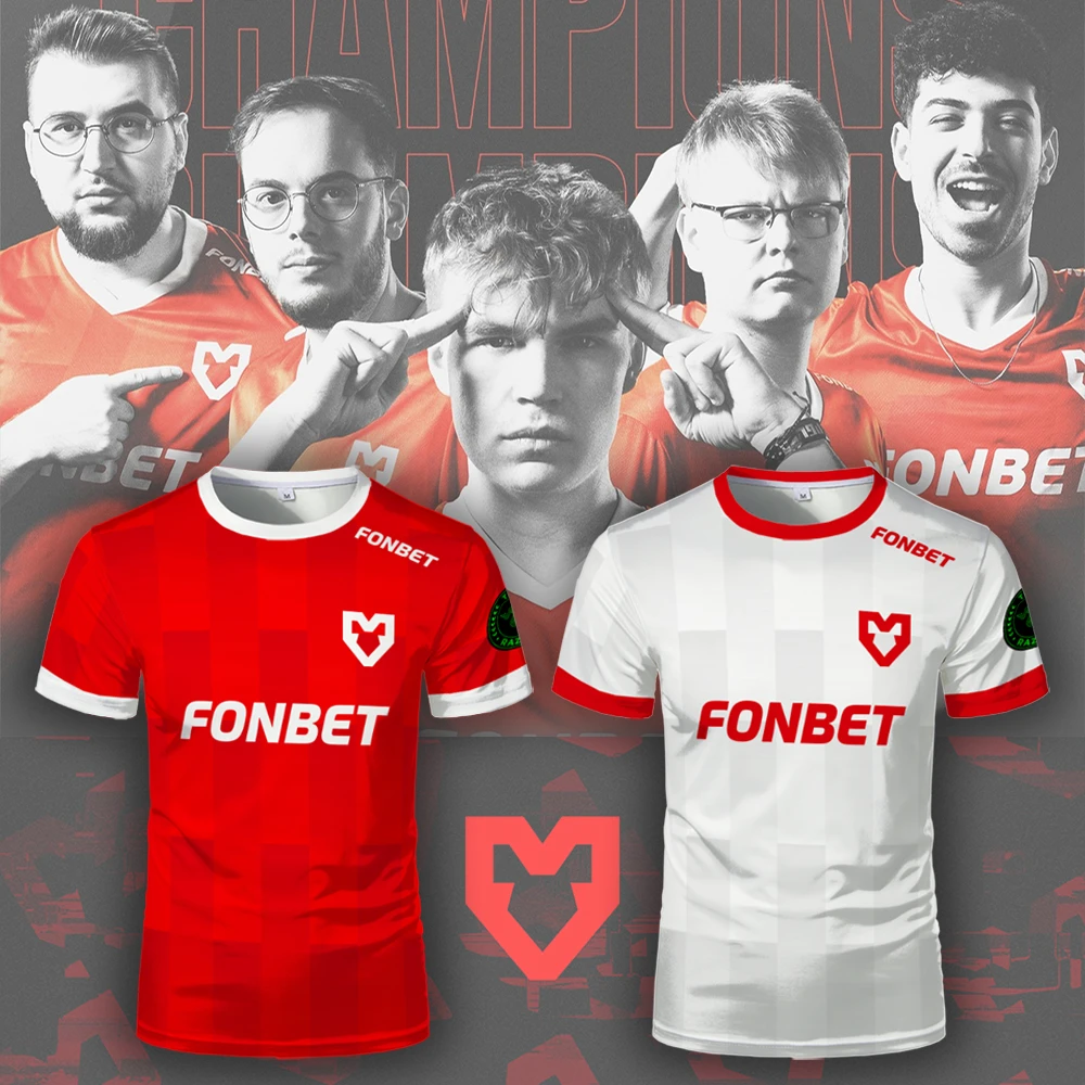 Custom Name MOUZ Esports Team V-neck T Shirt CS2 Club Training Jersey Men's And Women's Torzsi Jimpphat Breathable Uniform Tops