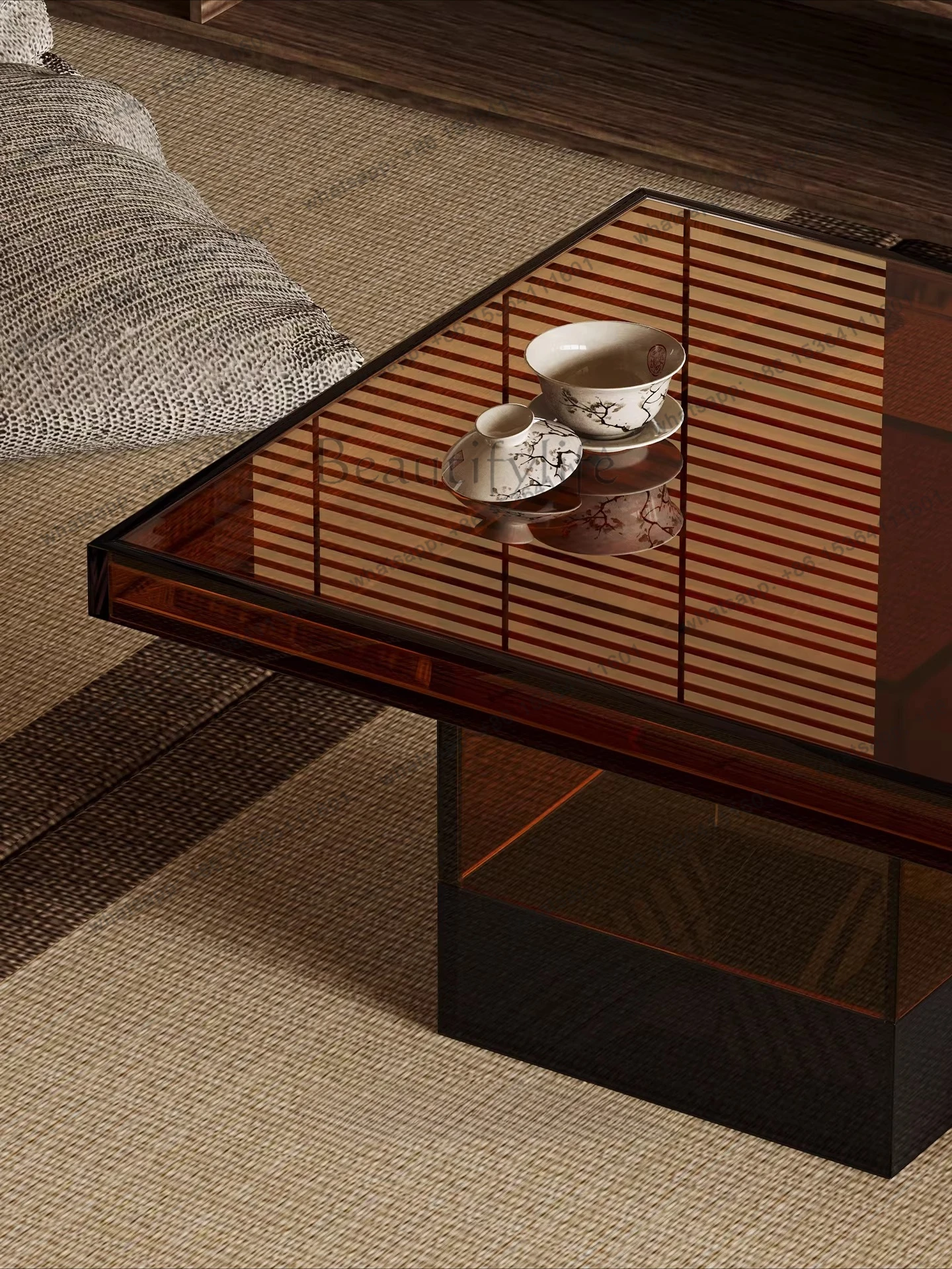 Tatami tea table windowsill bay window tea table low sitting light luxury carpet table