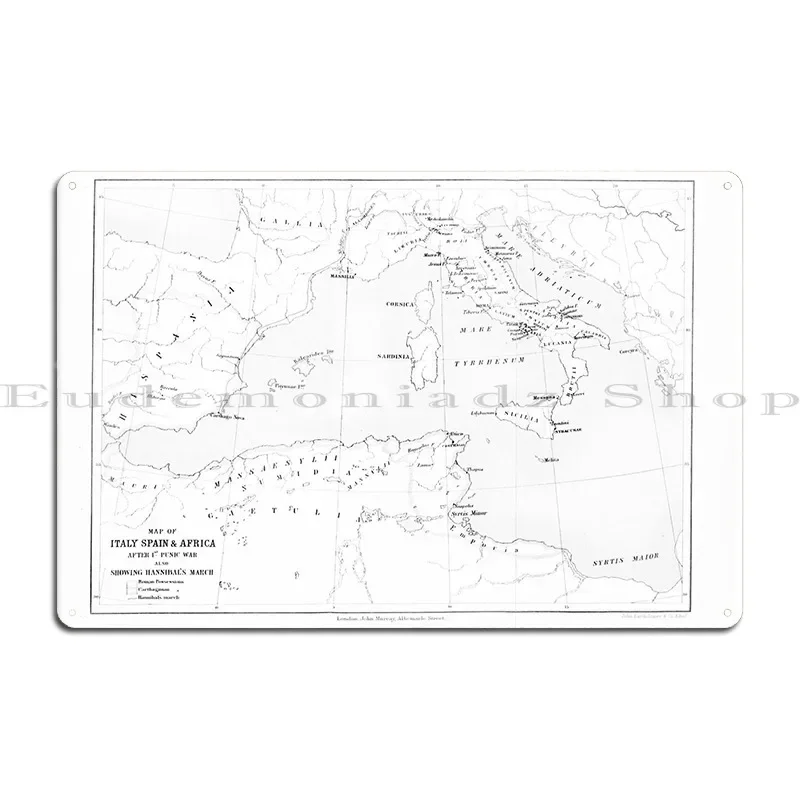 أفريقيا إيطاليا إسبانيا خريطة علامة معدنية حفلة تصميم جدار كهف ملصق تصميم تين تسجيل ملصق #1