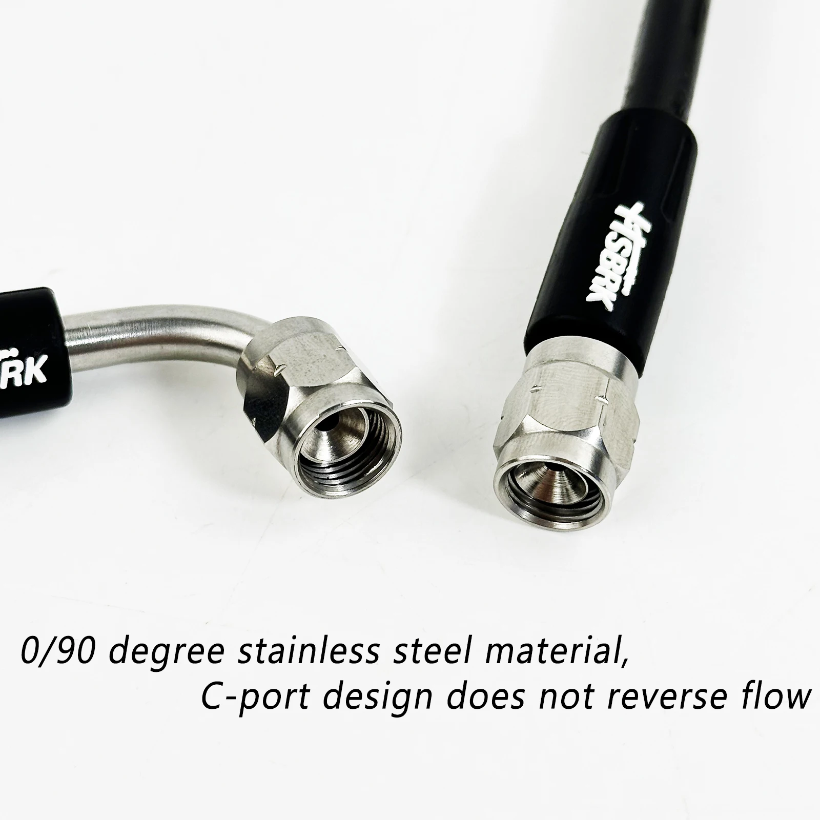 PTFE stainless steel braided brake hose 10-500CM black M10 * 1.0mm 0 °/90 ° brake hydraulic joint suitable for Kawasaki motorcyc
