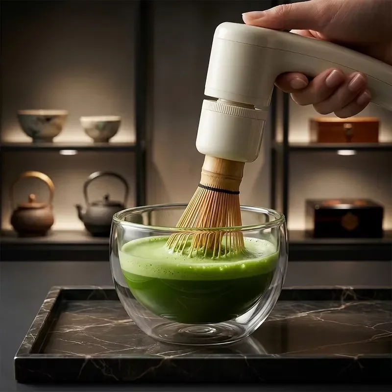 Portable Electric Matcha Whisk Handheld Milk Frother USB Rechargeable Foam Maker for Tea Coffee Latte Kitchen Gadget Tool