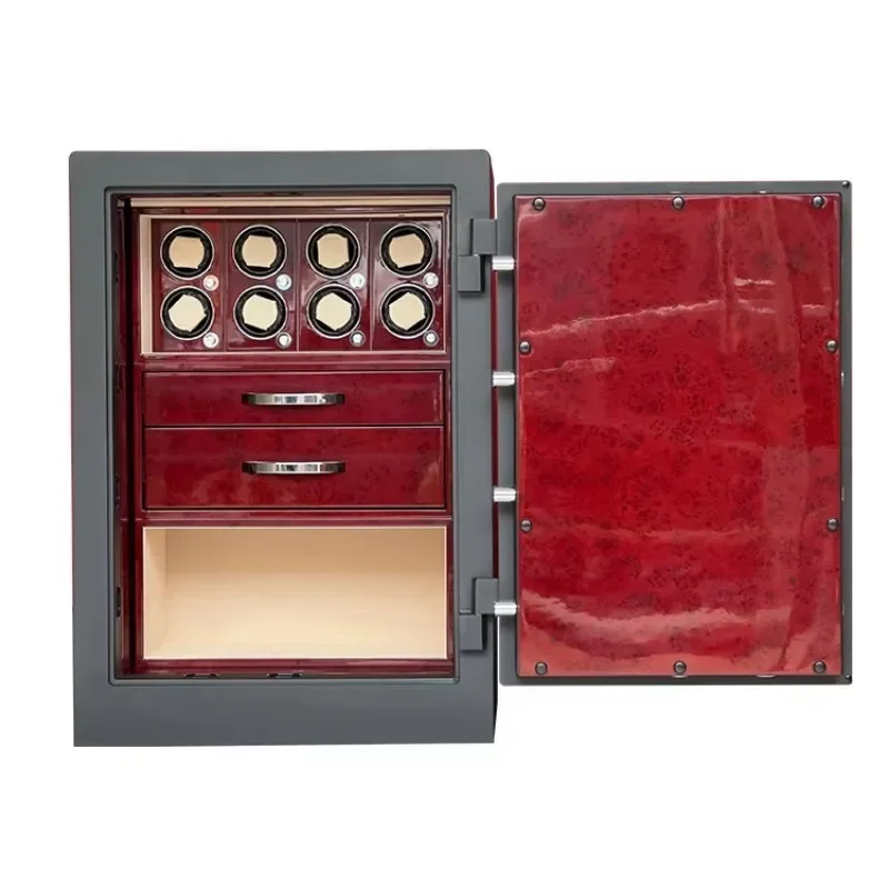 【Fashionable】Automatic Watch Winder  Fireproof Home Safe Fingerprint Cabinet WIFI Mobile Operated Intelligent Leather Jewelry Sa