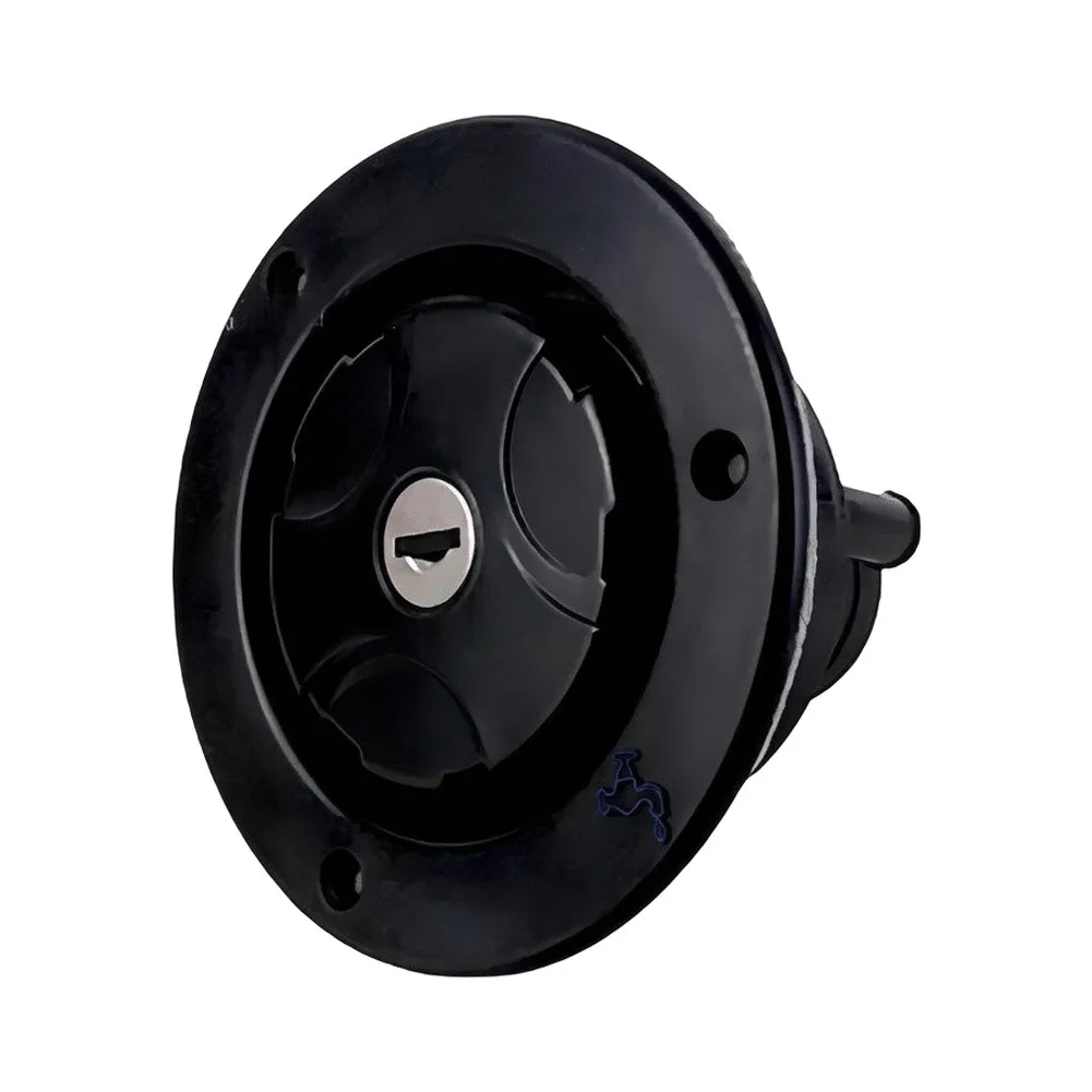RV Freshwater Inlet with Mechanical Locking System and Sealing Ring Optimized for and Travel Environments RV Freshwater