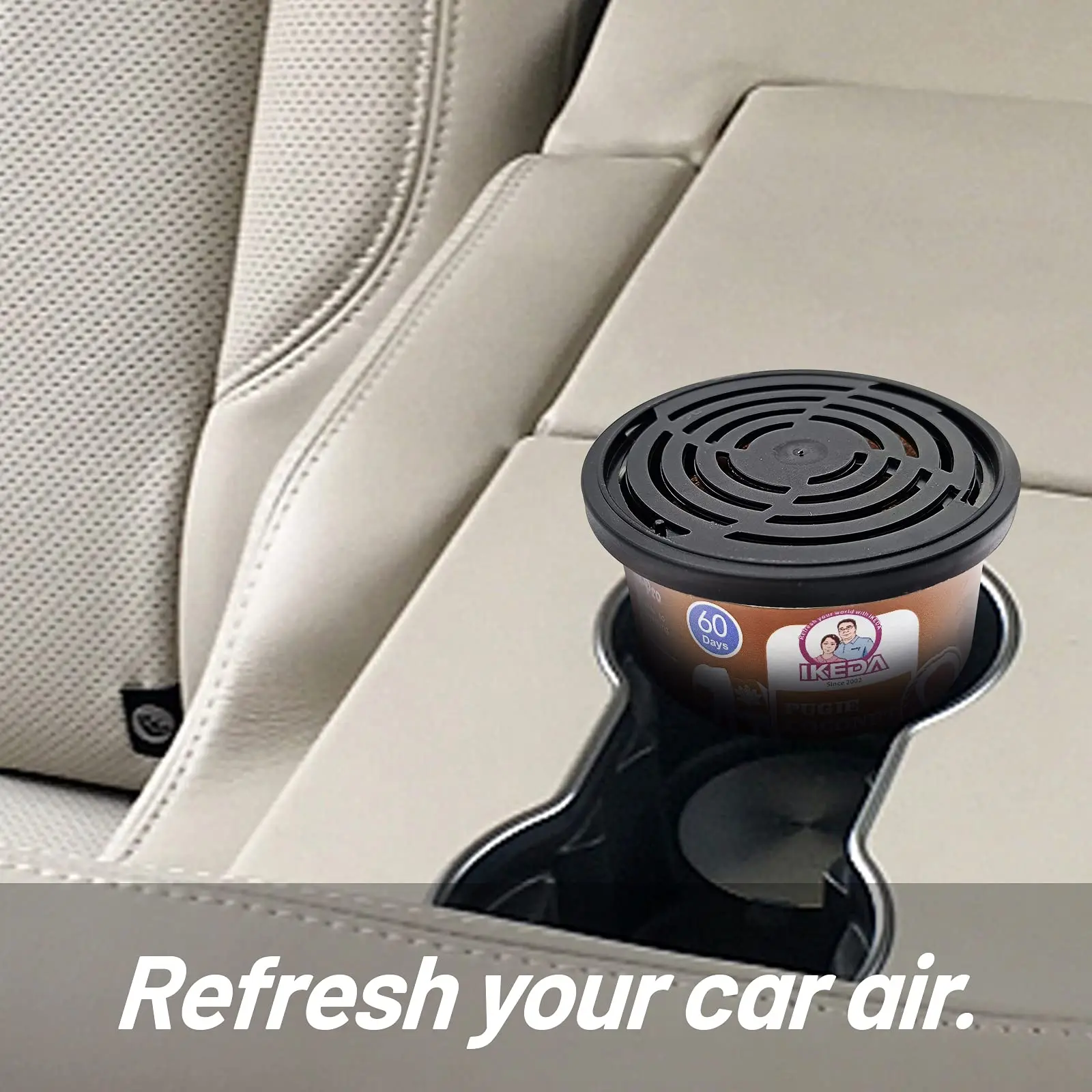 Car Air Freshener: Coconut Scent | Organic Cans | Odor Eliminator Essential | Long-Lasting | Strong Fragrance | For Home Car