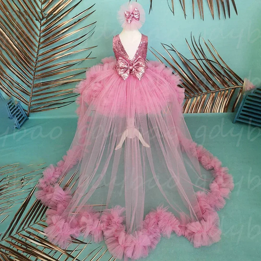 Flower Girl Dresses A Line Kids Evening Pageant Gowns Beads abiti da prima comunione per GirlsA