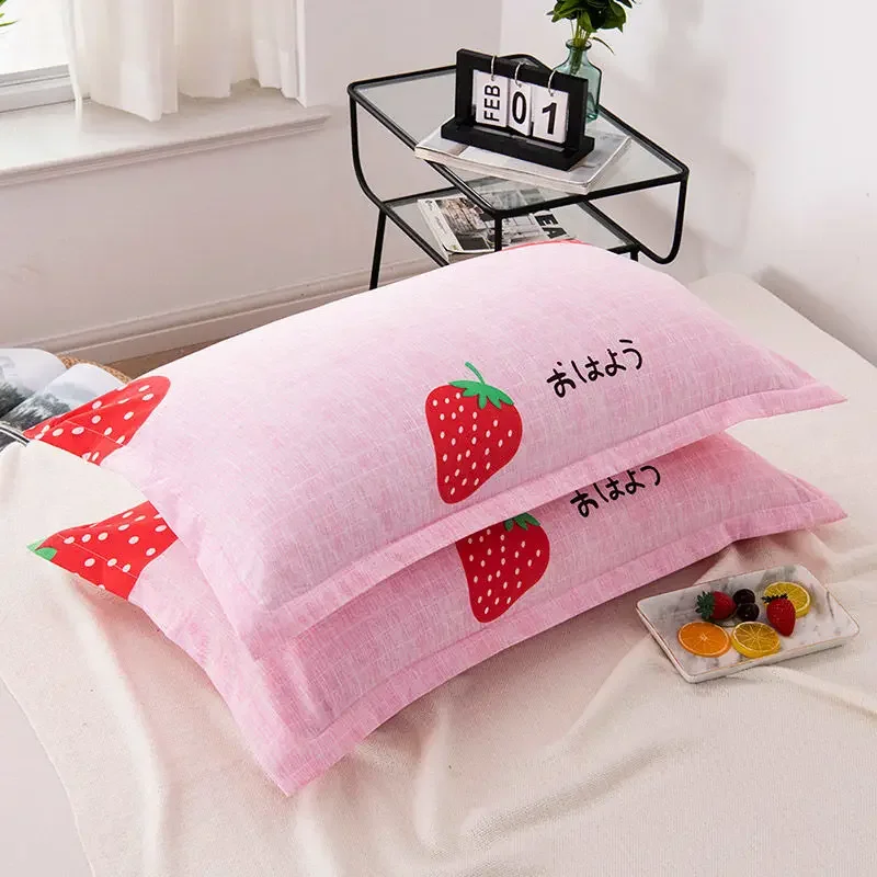 48x74cm Pillow Case Cartoon Couple Washable Skin-friendly Breathable Universal Household Bedroom Sofa Bedding Pillowcase Daily