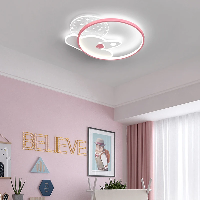 

Modern Bedroom Love Ceiling Lamp Creative Boys And Girls Room LED Intelligent Chandelier Simple Modern Indoor Decoration Lamps