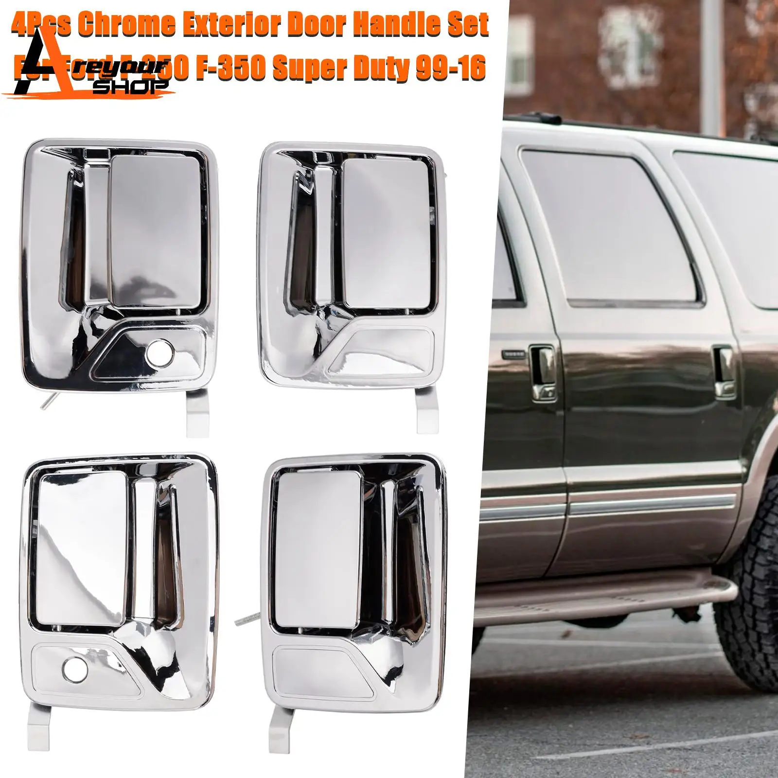 

Areyourshop 4 шт. хромированный комплект внешних дверных ручек для Ford F-250 F-350 Super Duty 1999-2016