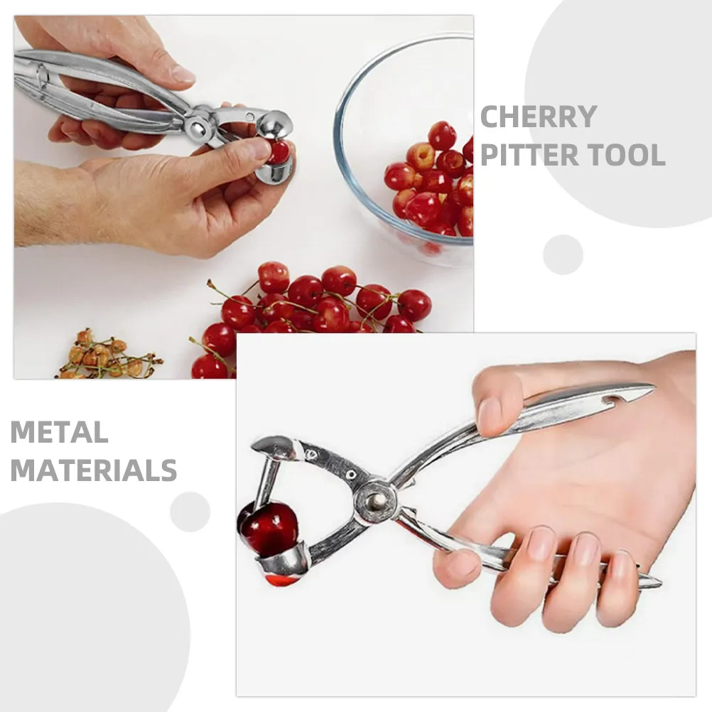 Professional Cherry Pitter Tool Metal Multi Purpose Fruit Pitting Device for Cherries Dates Olives Strawberries Red Dates Jujube