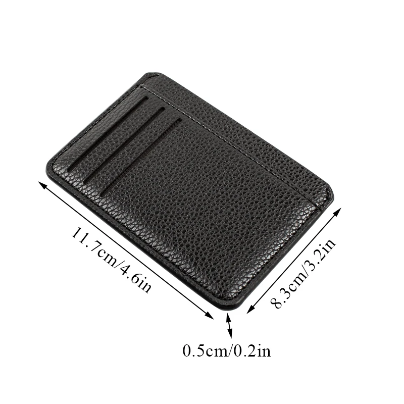 Mini Ultra-thin Card Case Credit Card Organizer Slim Simplicity Card Holder Lychee Grain Purse Fashion Wallet Solid Color