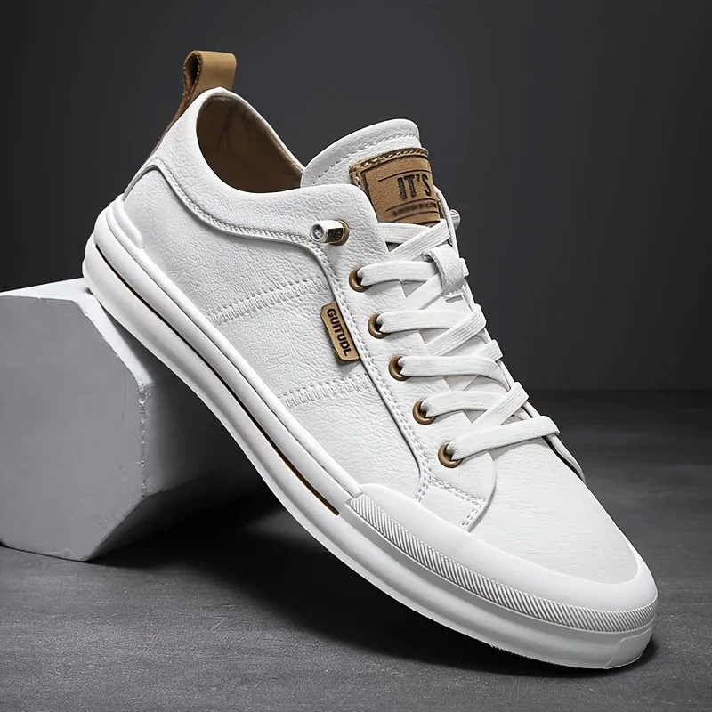Simple Versatile White Sneakers, Board Men's Casual Shoes, Delicate And Breathable Without Causing Foot Discomfort_vogvips.com