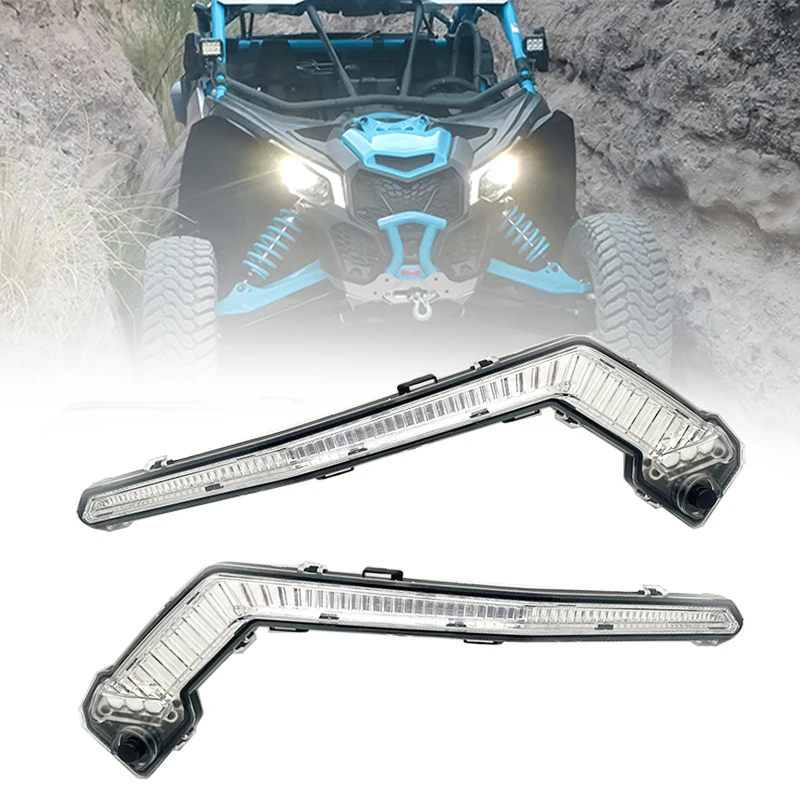 Front LED Signature Lights Turn Signal Light Assembly for Can-Am Maverick X3 XDS XRS Max Turbo R Trail Sport Max 2017-2021 Acces