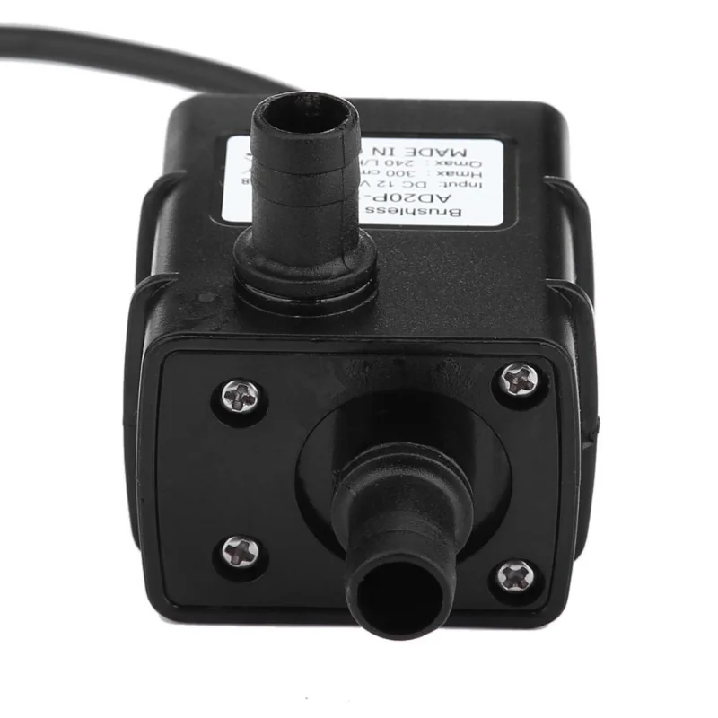 New Waterproof Mini Water Pump Power 12V 5W 240L/H Brushless Pump Membrane Automatic Submersible Fountain Aquarium Pump