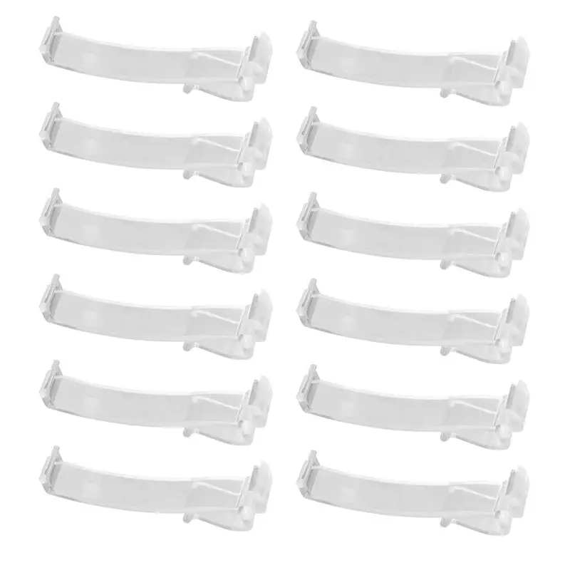 DT19-2.5 Inch Valance Clips Window Blind Clips Clear Plastic Valance Retainer Holder Valance Clips(12 Pieces)