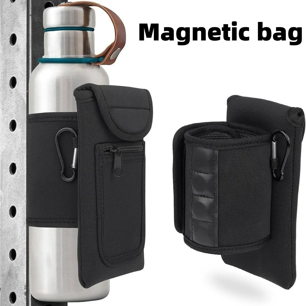 New Magnetic Sports Accessories Fitness Water Bottle Mobile Phone Storage Sports Cup Cover Waterproof Large Capacity Storage Bag