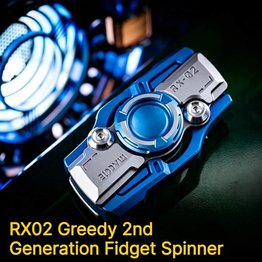 MACKIE EDC RX02 Greed 2.0 Mechanical Titanium Alloy Buckyball Double Leaf Kaijia Spinning Fidget Spinner Stress Relief Toy