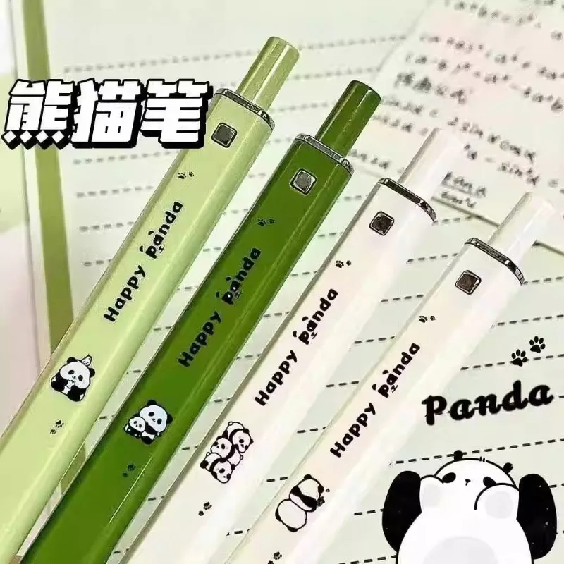 Adorable Panda Square-Shaped Retractable Gel Pen - Cute Press-to-Write Study Pen for Primary School Students