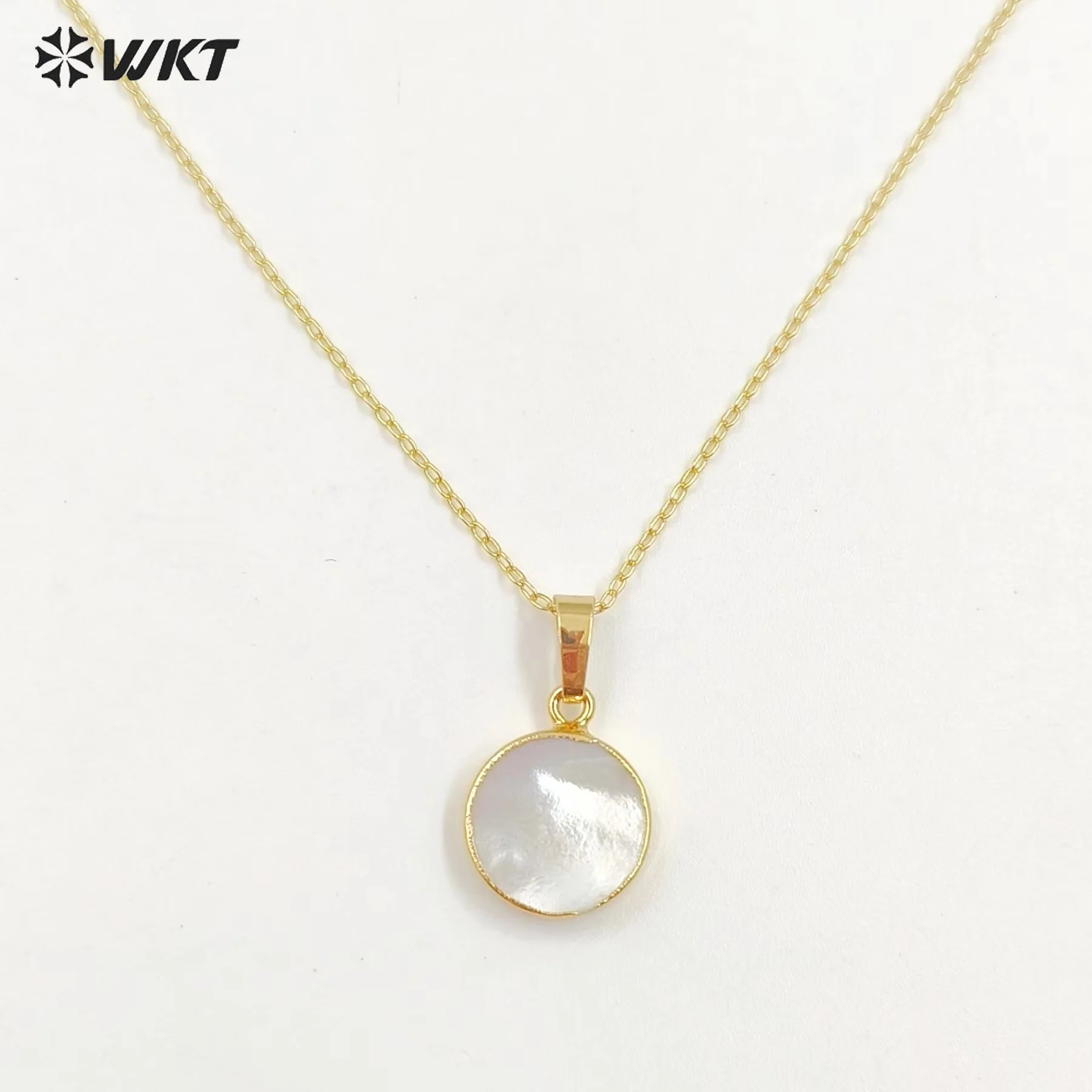 WT-N826 Wholesale 2017 Spring New product Natural grey pearl necklace,24k gold color round pearl necklace 15mm