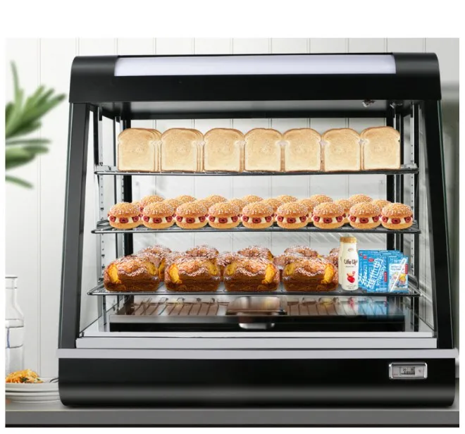 Heating Thermostat Display Counter Thermal Insulation Cabinet Display Commercial Small Chestnut Heat Preservation Top Displaypro
