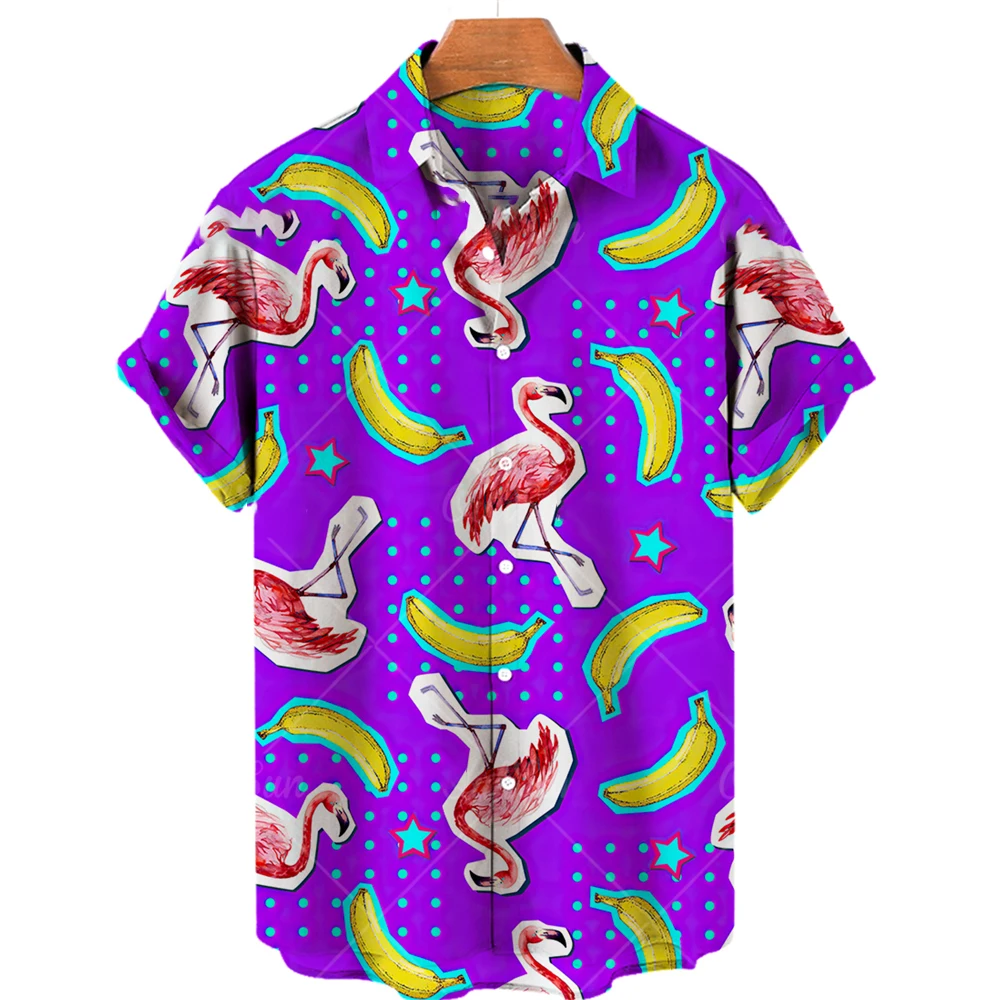 Summer Hawaiian Shirts Fruit 3d Print Shirt Boy Girl Fashion Pineapple Shirts Single-Breasted Short Sleeve Blouse kids Clothing