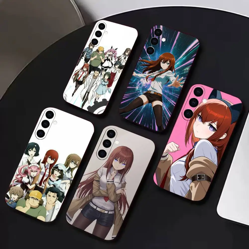 M-Makise Kurisu lovely  Phone Case For Samsung A72,A53,A71,A70,A52,A73,A51,Silicone Black Soft