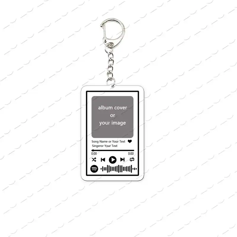 Custom Song Singer Music Keychain Personalized Album Cover Photo Valentines Birthday Wedding Gifts for Boyfriend Girlfriend