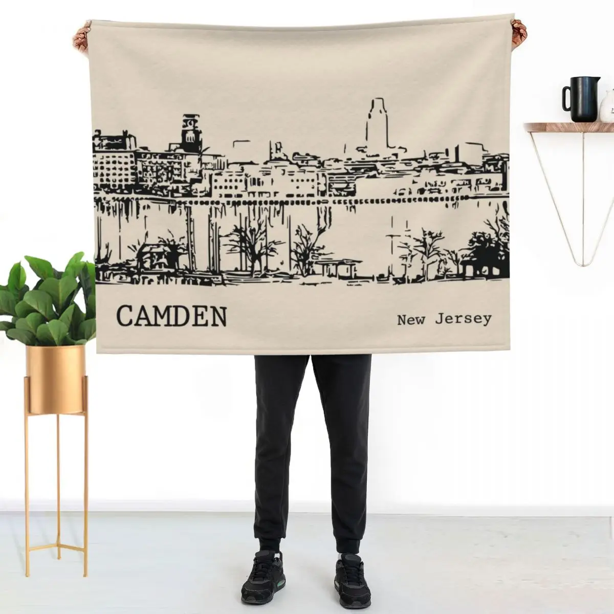 Camden New Jersey Throw Blanket Nap Soft Plaid Blankets Sofas Of Decoration Giant Sofa Luxury Brand Loose Blankets