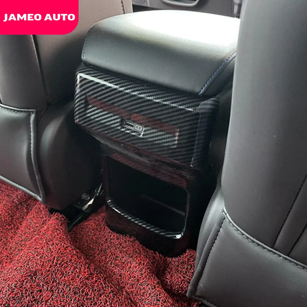 JAMEO AUTO For MG 4 MULAN EV MG4 2022 2023 2024+ Car Inner Central Armrest Back Vent Cover Sticker Trim Carbon Fiber Accessories