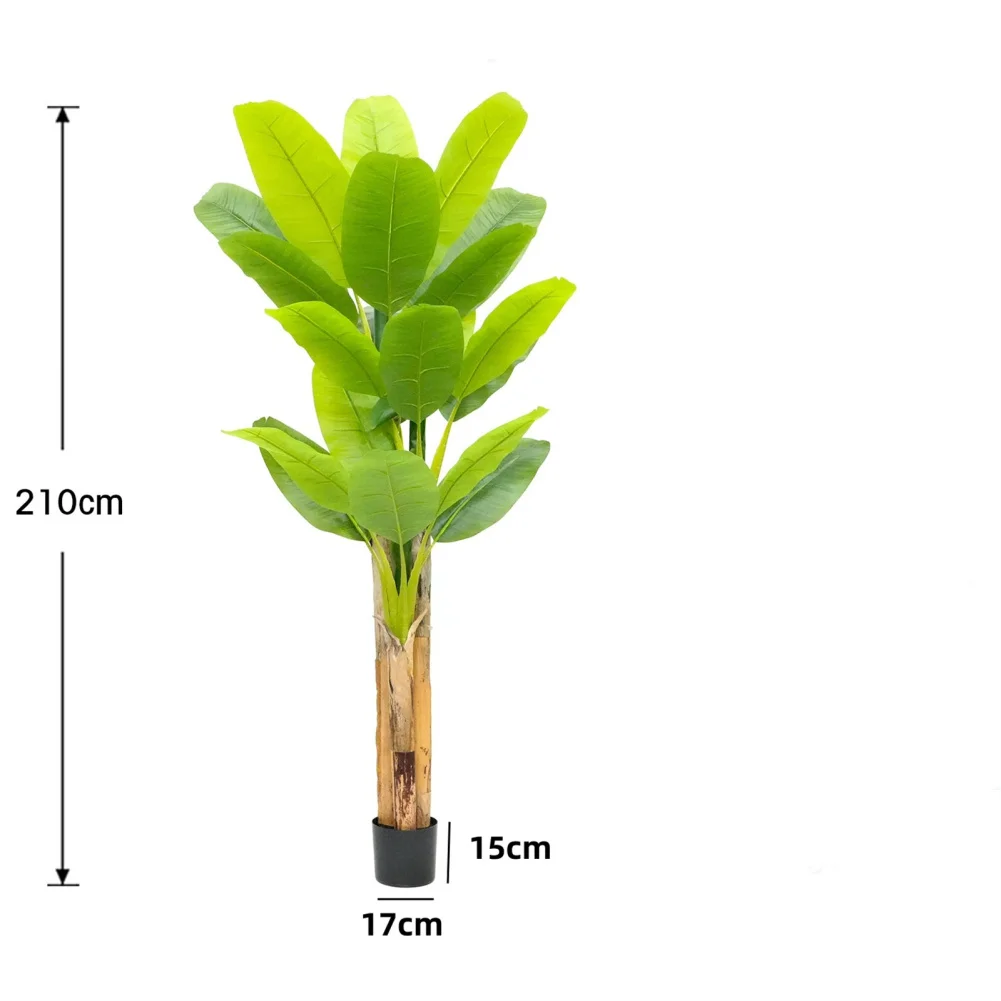 6.2FT/6.9FT Tall Artificial Banana Tree Fake Banana Tree With 10 Large Leaves And Natural Bark Greenery Potted Plant for Home