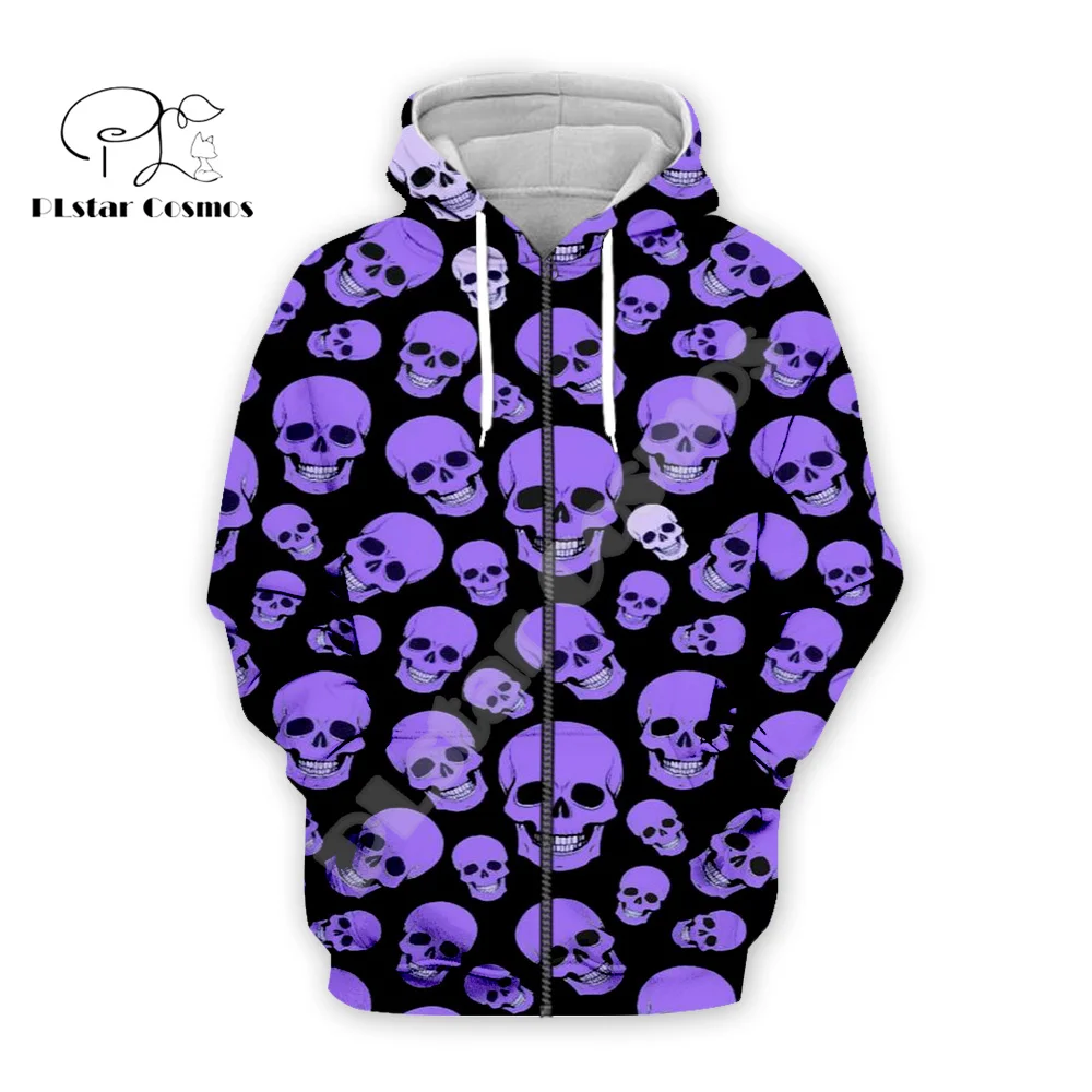 Halloween Pumpkin Skull Ghost Tattoo Retro Colorful Tracksuit Harajuku Pullover 3DPrint Streetwear Casual Jacket Funny Hoodies F