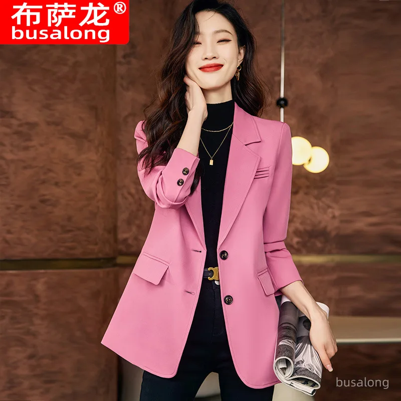 Blazer jaqueta outono inverno feminino manga longa profissional pequeno blazer formal wear jaqueta feminina entrevista vendas workwear660