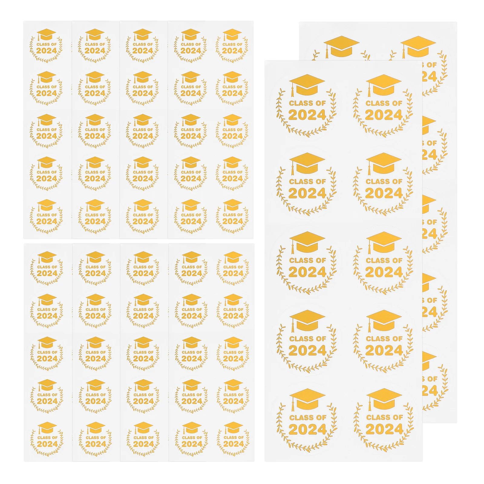 

10 Sheets Graduation Hat Label Self-Adhesive Stickers for Gift Wrap Candy Box Notebook Sealing Graduation Stickers