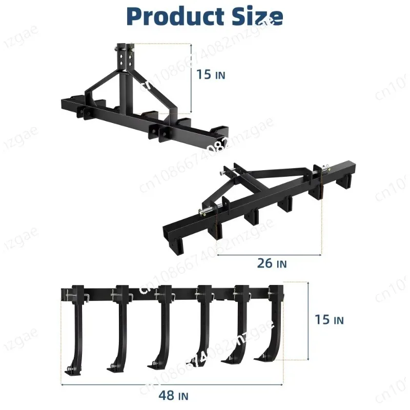 

Removable Tractor Cultivator with 6 Scarifier Shanks Plow Scarifier Implement