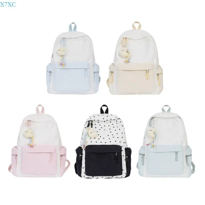 

X7XC Student School Backpack Fashion Travel Backpack Star Print Rucksack Large Capacity Casual Daypacks Lovely Laptop Bag