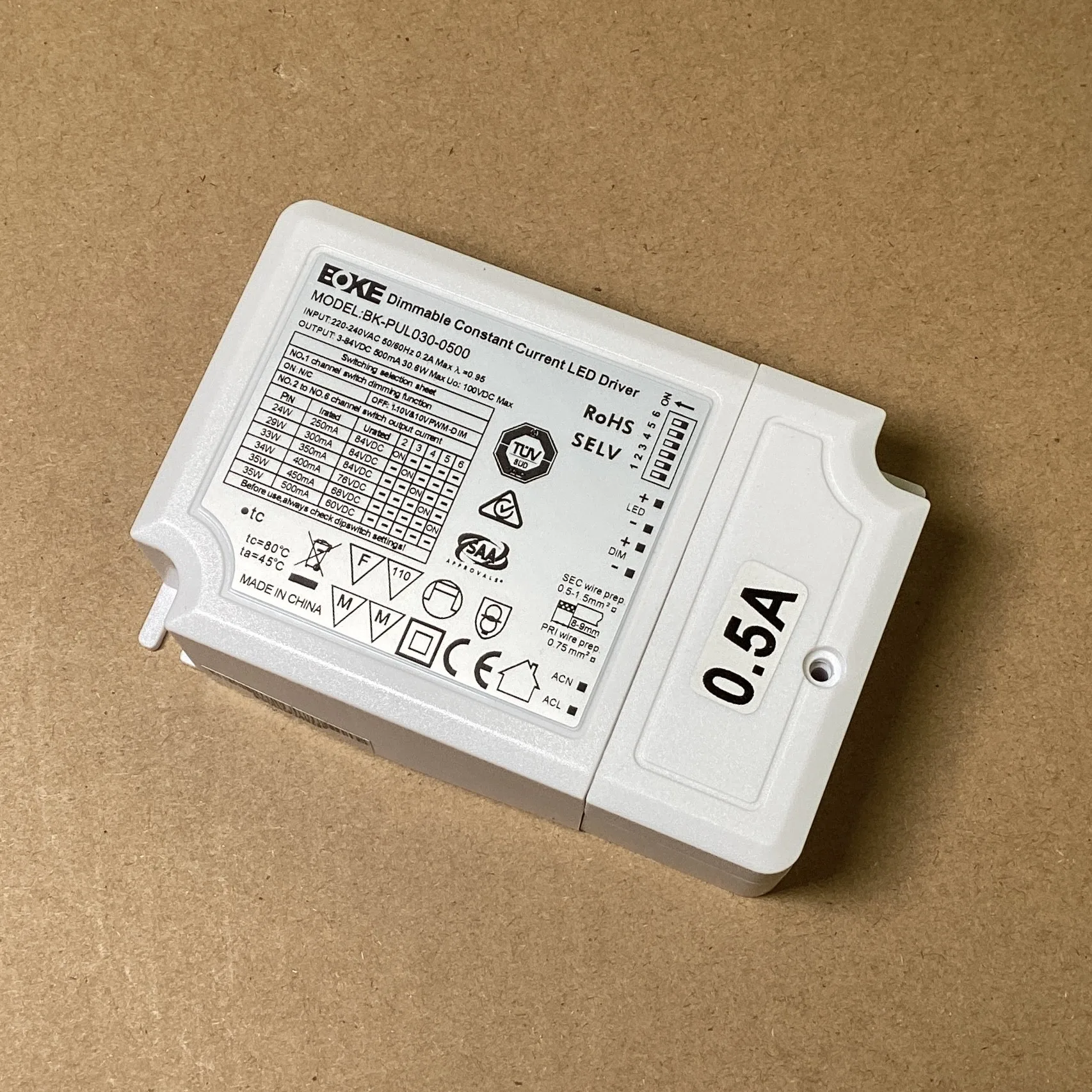 BOKE Constant Current Dimmable LED Driver 1-10V 10V PWM Dimming PUL042A PUL030 Wide Output Voltage Range 3-84V for 30W 40W 42W