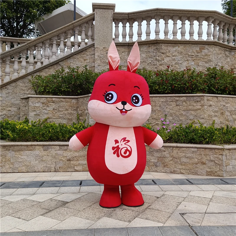 Rabbit Cartoon Doll Costume Rabbit Zodiac Mascot Adult Annual Meeting Stage Performance Props Doll Costume