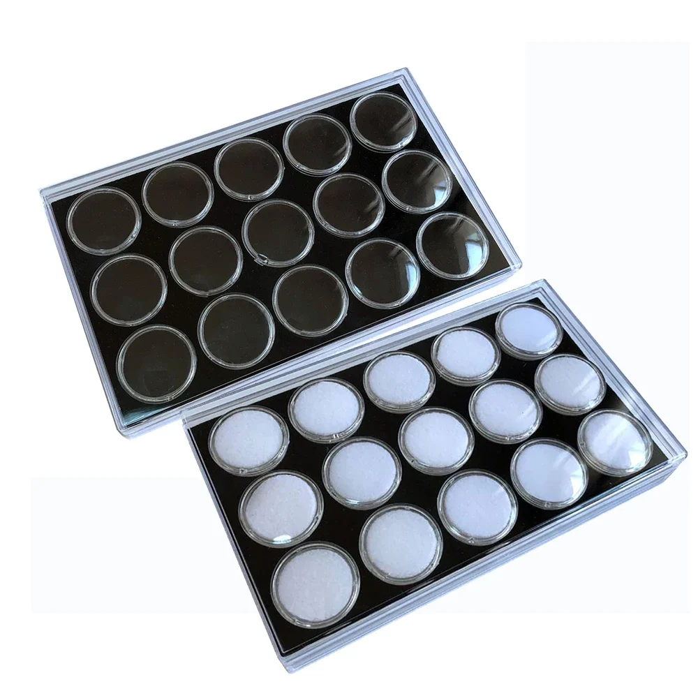 Clear Round Gems Display Box Gemstone Storage Tray Charms Organizer Diamond Piercing Jewelry Holder Beads Stone Cover Tray