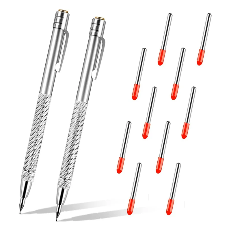 【NEW】2 Packs Tungsten Carbide Scriber With Magnet With Extra 10 Replacement Marking Tip