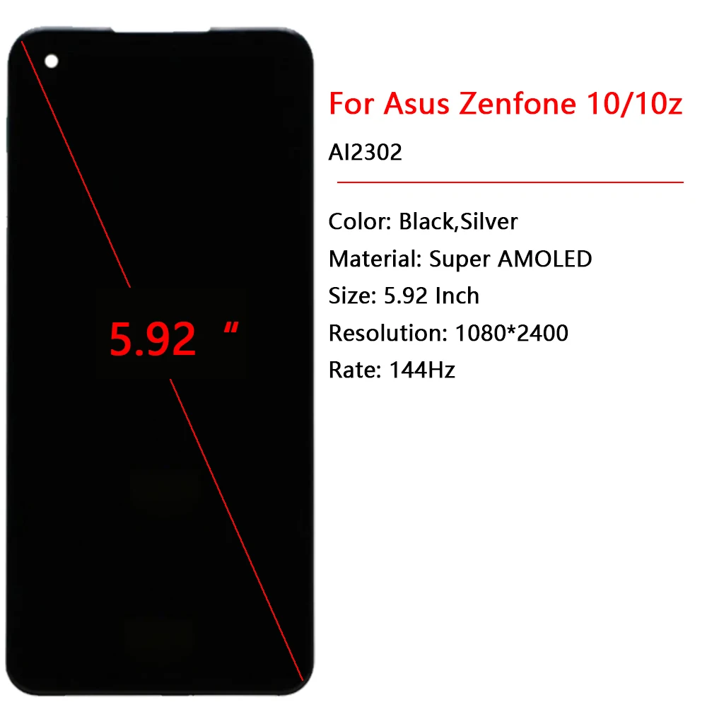 Original For Asus Zenfone 10 10z AI2302 LCD Screen Display With Frame 5.92\