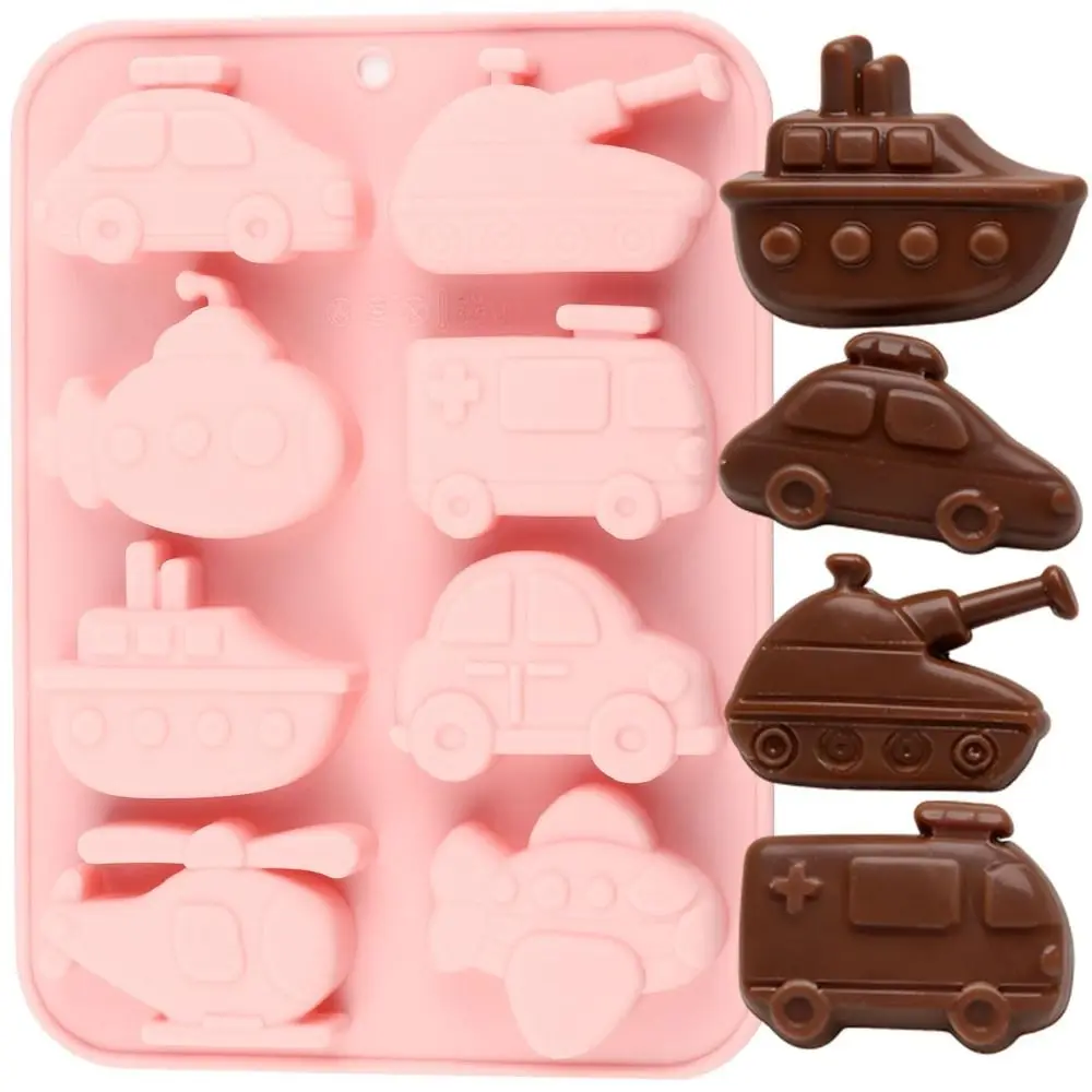 Transportation Theme Mousse Cake Mold 8 Options Flexible Chocolate Dessert Mold Reusable Non-Stick Baking Mould Dessert Making
